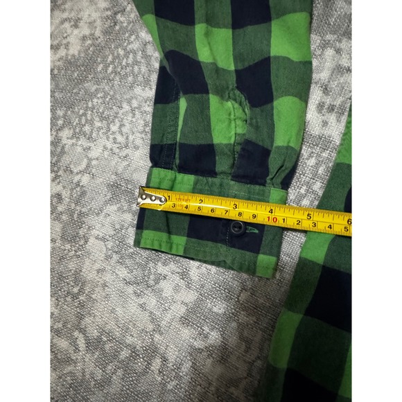 Levi's Men's Plaid Long Sleeve Button Up Shirt Green Navy XL - Picture 4 of 7
